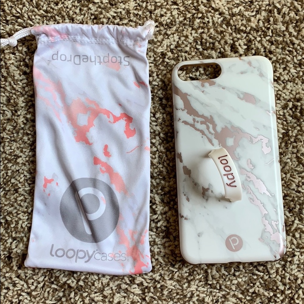 White and rose gold loopy case